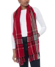 MSRP $25 Charter Club Patterned Wrap Scarf Red Size OSFA