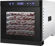 8 Tray Fruit Dryer Machine, Food Dehydrator Mini Electric Freeze Dryer, Adjustable Digital Temperature 35-75°C, 24 Hour Timer, for Drying Fruits Meat Vegetable Jerky Pet Treat A