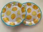Cute Lemon Print Melamine Dinner Plates Set Of 2 New Condition