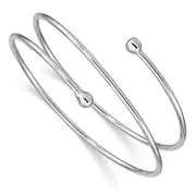 Sterling Silver Rhodium-Plated Flexible Wrap Bangle