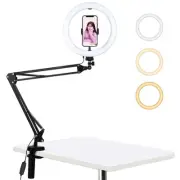 10.2 Inch 26Cm Ring Curved Light & Desktop Arm Stand Usb 3 Modes Dimmable Dua...