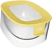 yuksok Hamster Sand Bath Container, Chinchilla Bath Box Cage Accessory, Digging Sand Container Small Animal Bathing Bowl, Yellow