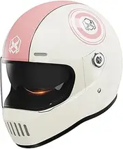 Thermal Motor Helmets - Vintage Design, Anti-Fog Double mirorr | 24in Vintage Motorcycle Helmets Unisex, Fashion Full Face Motorcycle Helmet Double Lens CROS Section Safety Helmet for Scooters Bikes
