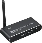 D09 BT Receiver Transmitter DAC Digital Optical Coaxial to Analog o Converter BT5.0 Chip Sound Quality Black Black One Size