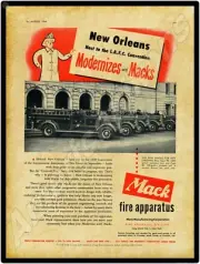 1949 Mack Fire Truck Type 95 New Metal Sign: New Orleans Fire Department Trucks