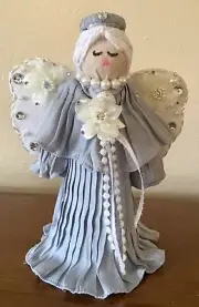 Handmade Angel Tree Topper/Counter Topper Christmas Decor Blue