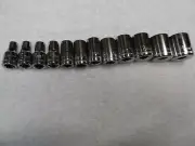 Craftsman 1/4" Drive Metric MM Shallow Socket Set NOS USA 6pt (4-14 mm), 12 pcs