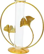 Totority Leaf Hydroponics Flower Container Modern Style Flower Tube Vase Adornment for Home Decoration Desk Planter Terrarium Craftsmanship Easy to Match Colors for Indoor Plants