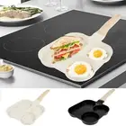 Egg Frying Pan 3 in 1 Egg Skillet with Wooden Handle Aluminum Alloy RoKIV