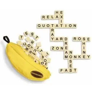 【正版桌遊】香蕉拼字。初學香蕉拼字－英文版 Bananagrams《英文拼字遊戲》附中文規則