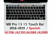 Soft for Macbook Pro 13 15 touch bar 2016 2019 Spanish EU US Keyboard Cover Sili