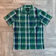 Brand New Boys Vans Grisham Plaid Button Up Black/Eden M(10-12)