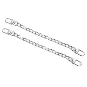 2 Pcs Purse Flat Chain Strap 8" for DIY Purse Handbag Clutch, White