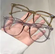 Retro Square Glasses Ultra-light Transparent Frame Eyewear Anti-blue Light Flat