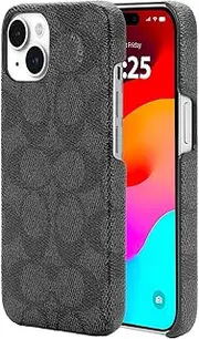 Coach Signature Canvas Slim Wrap iPhone 15/14/13 Case, Compatible with Wireless Charging - Signature Charcoal