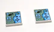 Lego - Minifigure Utensil - Lot of 2 - Green Blue, Map, River