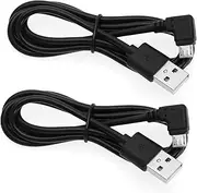 [ECSiNG] 2pcs PVC Navigator Data Charging Cable for Charging and Data Transmission Compatible with Tom-Tom GO 40/50/500/5000/510/5100/60/600 2.4A, Black