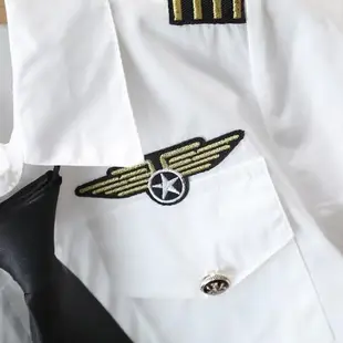 兒童機長制服男童飛行員套裝夏季襯衫套裝COS角色扮演服夏裝表演