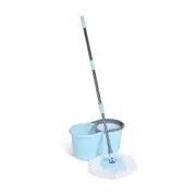 Kitchee Spin Mop & Bucket Set – Microfibre Pad Telescopic Handle 10L Capacity Mops Brooms & Scrubbers