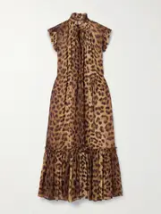 [Zimmermann] Zimmermann - Crush Leopard-print Crepon Midi Dress - Leopard print - 1 1 Animal print