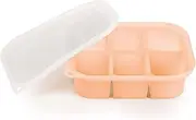 haakaa Silicone Freezer Tray,Ice Cube Trays with Lid,Perfect for Baby Food and Breast Milk Freezer, Vegetable & Fruit Purees,6 x 2 oz, Blush
