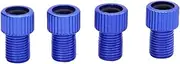 FOYTOKI 4Pcs Aluminum Alloy to Valve Adapters for Bike Tube Pump Durable Bicycle Air Compressor Converters Leak Design for Road Bikes Blue