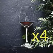 Antelope Wine Glasses x4 Premium 12 Oz Personalize Animal Wild Nature NEW