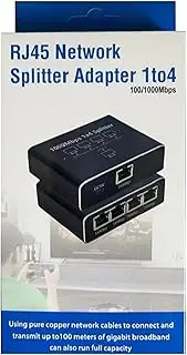 Ethernet Hub - 1-to-4 Network Extension Connector - High-Speed Ethernet Distribution Port, Gigabit Network Switching Adapter for Desktop Computer PC Laptop
