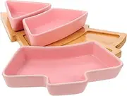 GRADENEVE 1 Set Christmas Snack Trays Snacks Serving Tray Christmas Appetizer Plate Platters Shaped Serving Shape Xmas Candy Tree Platter Hanging Fruit Baskets for Xmas Fruit Valet Key Pink