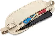 Day Tip Money Belt, RFID Blocking Fanny Pack Travel Belt Bag Hidden Money Belt for Men Women Bum Bag for Passport Holder,Phone,Cash (Khaki)