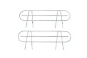 Wire Shelf Side Ledge 15" length, Fits on 18" deep shelf, Chrome Color, 2-PACK