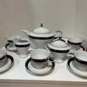 THUN STUDIO PORCELAIN PRESIDENT COLLECTION COFFEE CUP, SAUCER, MILK, SUGAR, POT