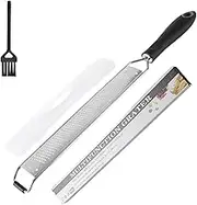 Lemon Zester Cheese Grater, Stainless Steel Parmesan, Ginger, Garlic, Nutmeg, Chocolate, Vegetable Grater, Razor-Sharp, Heavy Duty, Dishwasher Safe Wide Blade