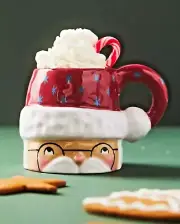 NWT Anthropologie ISABELA DOS SANTOS COZY MR Santa Claus Christmas holiday Mug
