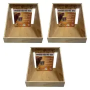 Farm Innovators Single Nesting Box for Chickens, Ducks and Birds, 3 Pack, Brown