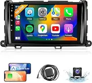 Naifay Car Radio Stereo for Toyota Sienna 2011-2014 with Wireless CarPlay Android Auto, 2+32G 9inch IPS Touch Screen for Sienna Stereo with Bluetooth/FM Receivers/GPS/WiFi/SWC/Split Screen/Mirrorlink