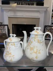 Antique Karlsbad BBD Teapot And Cracker/ Biscuit Jar 52