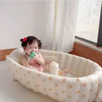 在飛比找蝦皮購物優惠-嬰兒可折疊充氣便攜洗澡盆