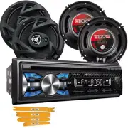 VCD-21B Single DIN AF/FM Receiver CD Player + 2 Pairs 6.5" 400 Watt Car Speakers