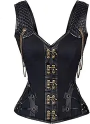 [Generic] Women's Steampunk Corset Women's Long Tunic Shoulder Shaper Steel Gothic Shapewear Plus Size Steampunk Corsets