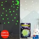 Moon Star Night Light Glow In Dark Wall Decal Ceiling Stickers Kids Room Decor