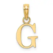 14K Yellow Gold Polished Block Letter G Initial Pendant