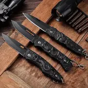 Outdoor Survival Folding Art Embossing Handle Collectible Pocket Camping Knife