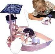Solar Powered Rowing Toy,Fun Rowing Boat Toy - Solar Creative Wooden Decoration Educational Water Play Robot for Ponds Gardens Yards Outdoor