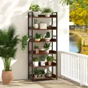Costway6-Tier ndustrial Bookcase with Metal Frame for Garage/Living Room