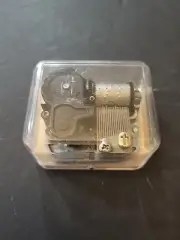Wind Up Plastic Transparent Wood Cased Music Box - Song: A Way In A Manger