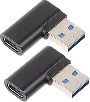 KICHOUSE 2pcs 90 USB Adapter Type C to USB Extender for Fast Charging Data Transfer Compact Design for Phones Tablets and Computers Versatile and Wide Compatibility
