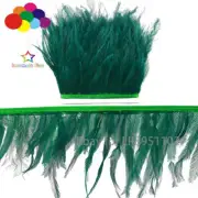 Dark green Australia Ostrich feathers EMU by the Metre matching satin trims