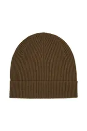 [RICK OWENS] RICK OWENS virgin wool beanie hat in eight OS Khaki