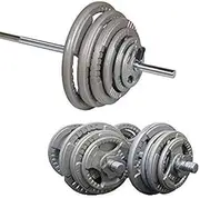 HCE Adjustable Standard Barbell & Dumbbell Set - Professional Barbell and Dumbbell Package - Standard Hammertone Weight Plates Home Gym Training Equipment Workout, CrossFit, Fitness, Bodybuilding, Weightlifting